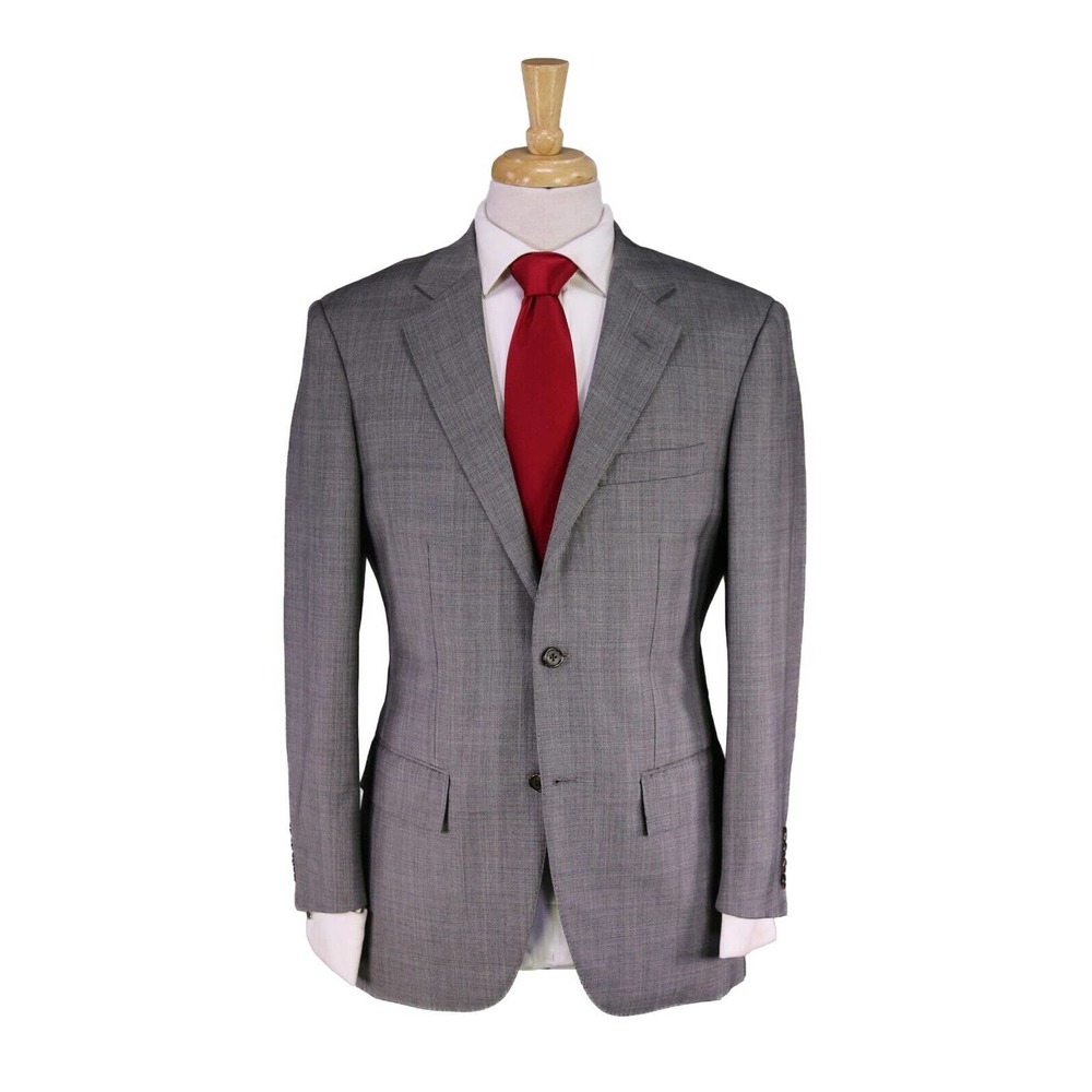 Polo Ralph Lauren Made in Japan Gray/Black Plaid 2-Btn Wool Suit 38R